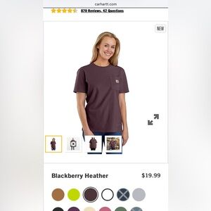 Carhartt Women’s loose fit heavyweight short-sleeve pocket t-shirt